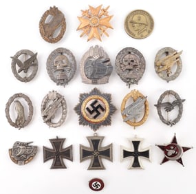 WWI & II GERMAN THIRD REICH BADGE LOT OF 19