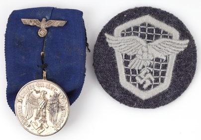 WWII GERMAN REICH WEHRMACHT SERVICE MEDAL & PATCH