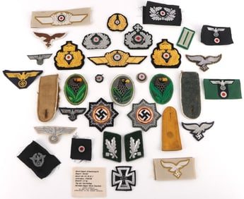 WWII GERMAN THIRD REICH PATCH LOT 42 PIECE