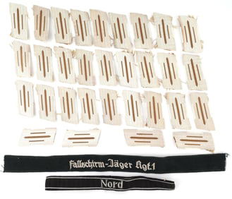 33 WWII GERMAN REICH SS CUFF TIFLES & COLLAR TABS