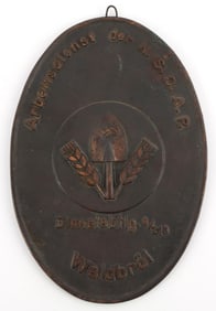 WWII GERMAN REICH ARBEITSDIENST PLAQUE