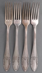 4 WWII GERMAN REICH ADOLF HITLER SILVER FORKS LOT