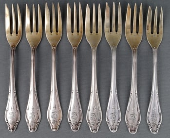 WWII GERMAN THRID REICH SS PASTRY FORK LOT OF 9