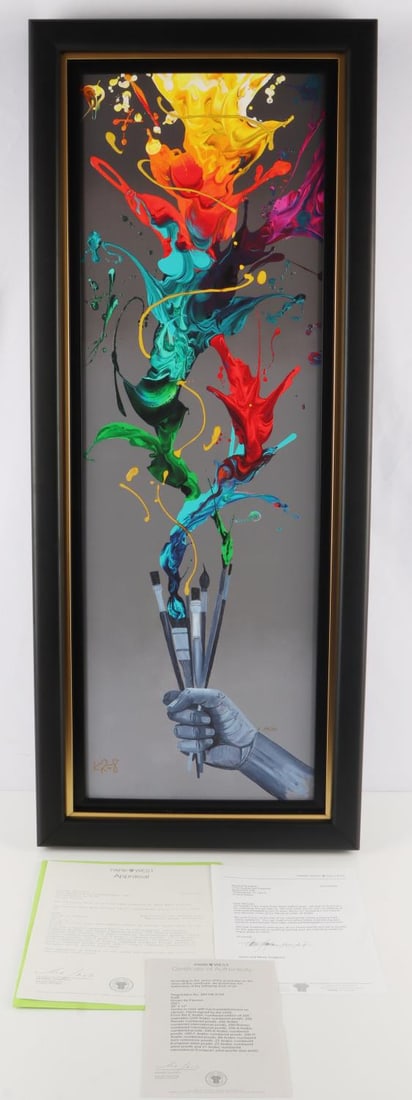 KEVIN KRE8 VIGILDRIVEN BY PASSION GICLEE: Measures 40 1/4 X 16 1/4 inches. Numbered 74/200. The artist describes his art as "Kre8izm" and this unique style has given Kre8 a global collector base with over a hundred sell out shows. An opportun