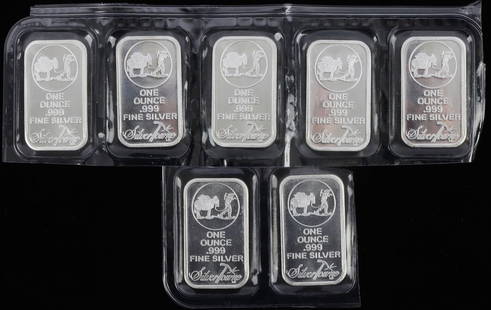 1 OZT .999 FINE SILVER BULLION BARS LOT OF 8: All electronically tested. This lot has a reserve.