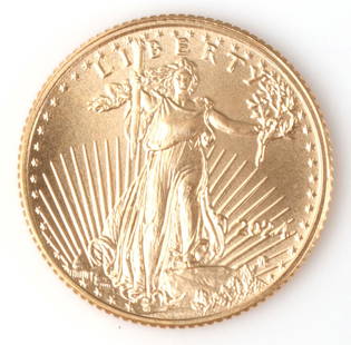 2024 1/10TH AMERICAN GOLD EAGLE GOLD COIN: Brilliant uncirculated, electronically tested. Purchased through refiner. This lot has a reserve.