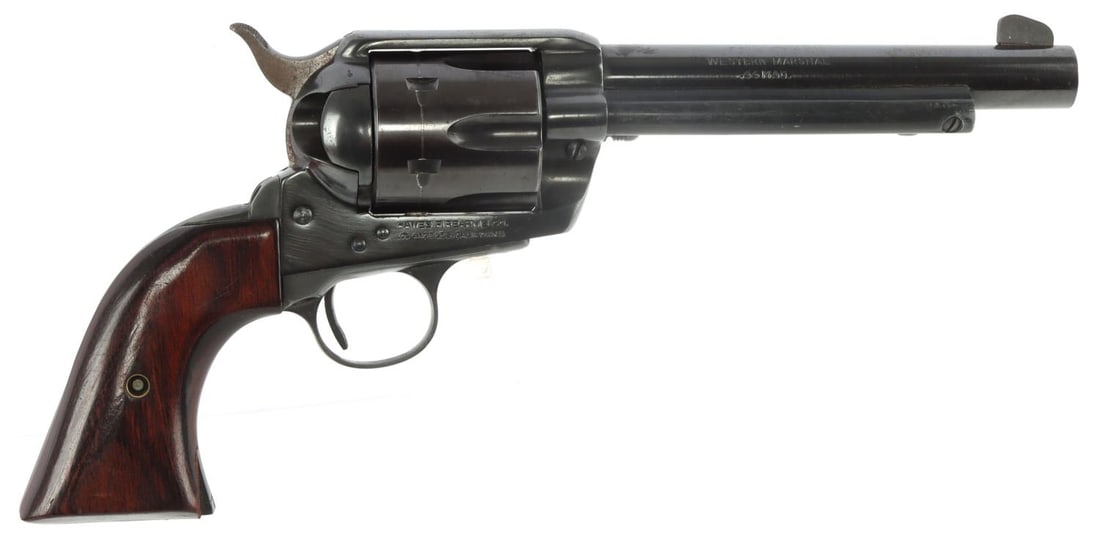 J.P. SAUER WESTERN MARSHAL .44 MAG SA REVOLVER: Bore is bright and clear with some fouling. Mechanically good, functions without issue. Some wear and finish loss on exterior but overall good. FFL required for transfer. No international shipping. Kn