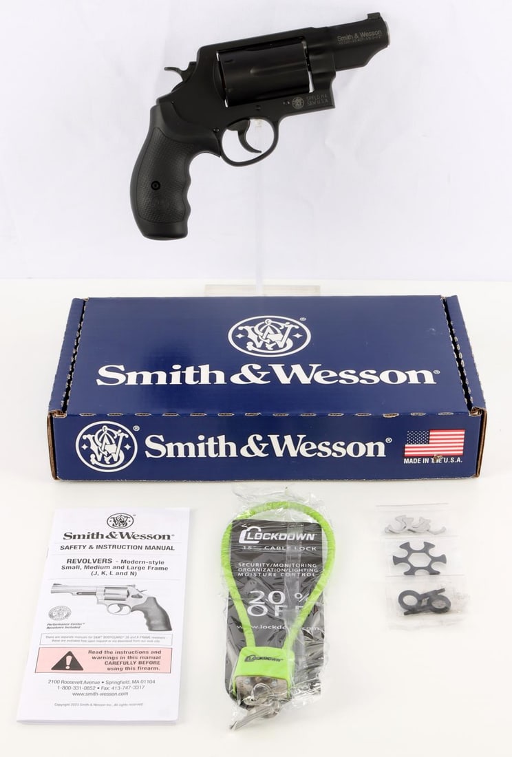 SMITH & WESSON GOVERNOR .45 / .410 REVOLVER: NIB Smith & Wesson Governor .45 Colt/.45 ACP/.410 Gauge double action revolver. Blued finish. FFL required for transfer. No international shipping. Know your state laws before bidding. Caliber: 45 Ser
