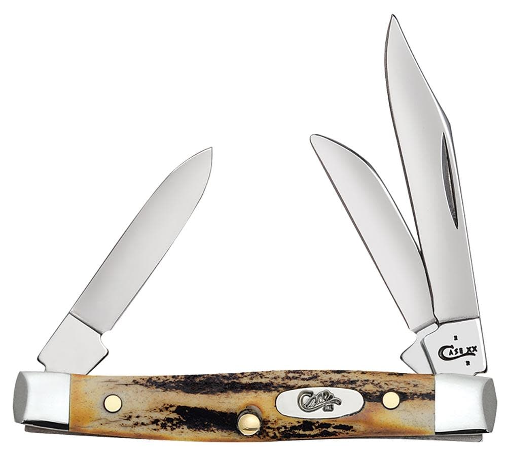 CASE XX STAG STOCKMAN STAINLESS POCKET KNIFE: 5 1/2 inch open length, 2 5/8 inch closed. New in box. This lot has a reserve.