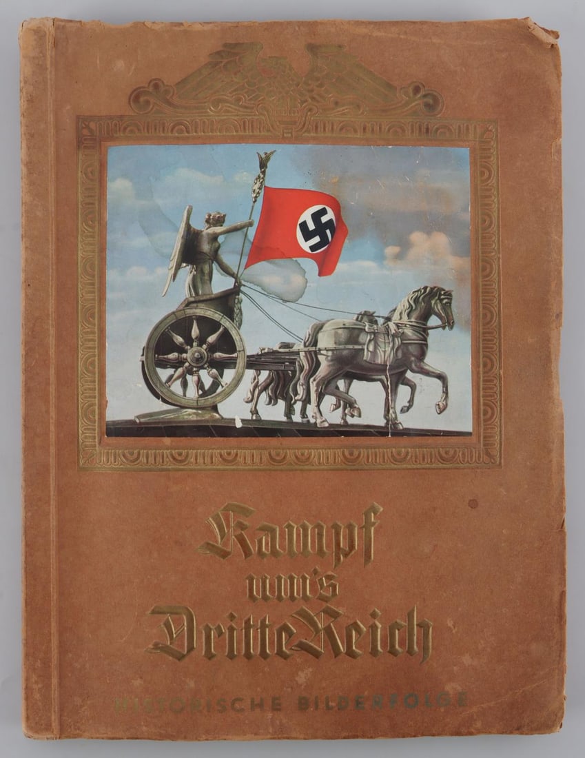 WWII GERMAN CIGARETTE CARD PHOTO ALBUM: Kampf um's Dritte Reich. Very good condition. Complete with cards.