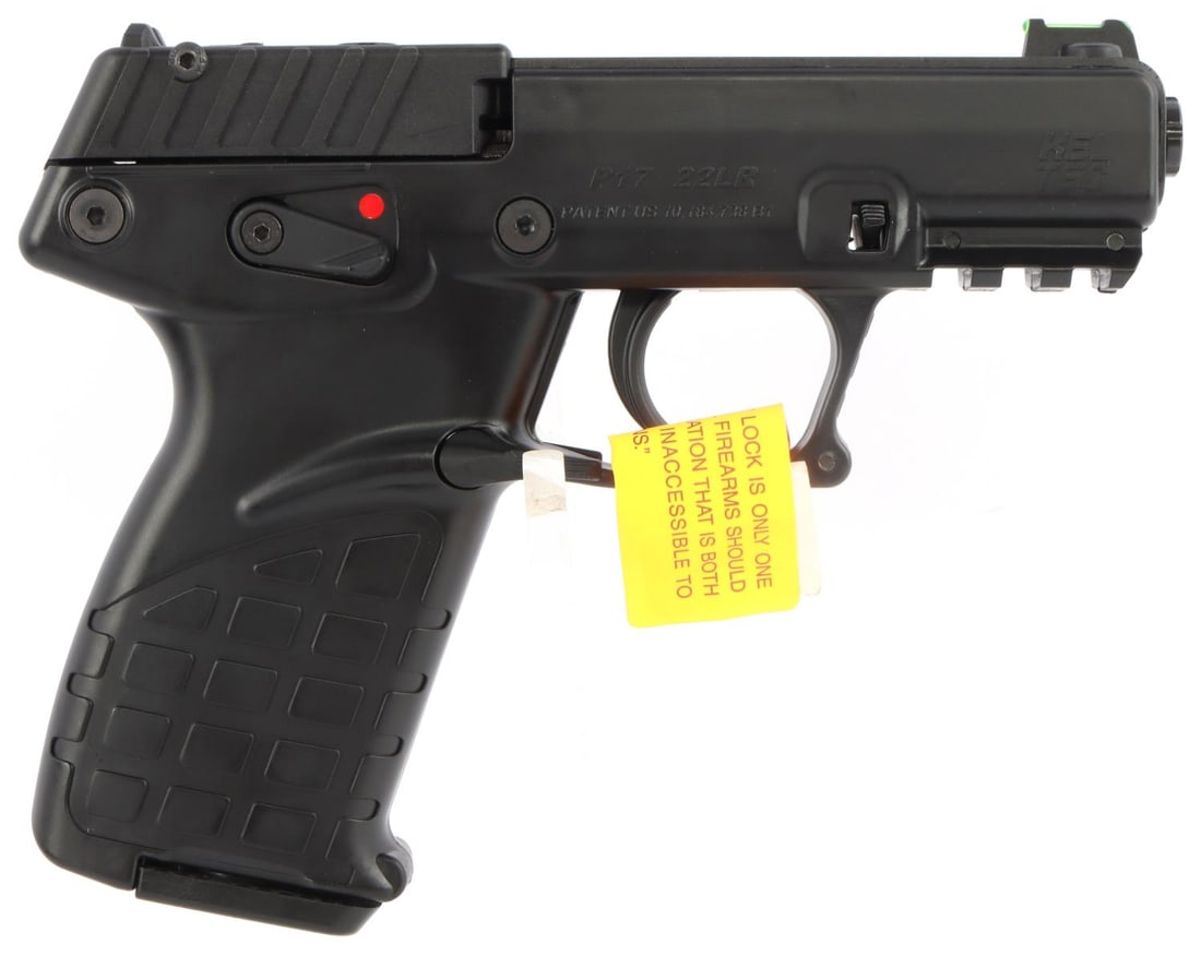 KEL-TEC P17 .22LR SEMI AUTOMATIC PISTOL NIB: BRAND NEW IN BOX. 3.5-inch barrel. Fiber optic front sight. Adjustable rear sight. textured grips. Owner's manual and gun lock. No international shipping. FFL required for transfer. Know your state la