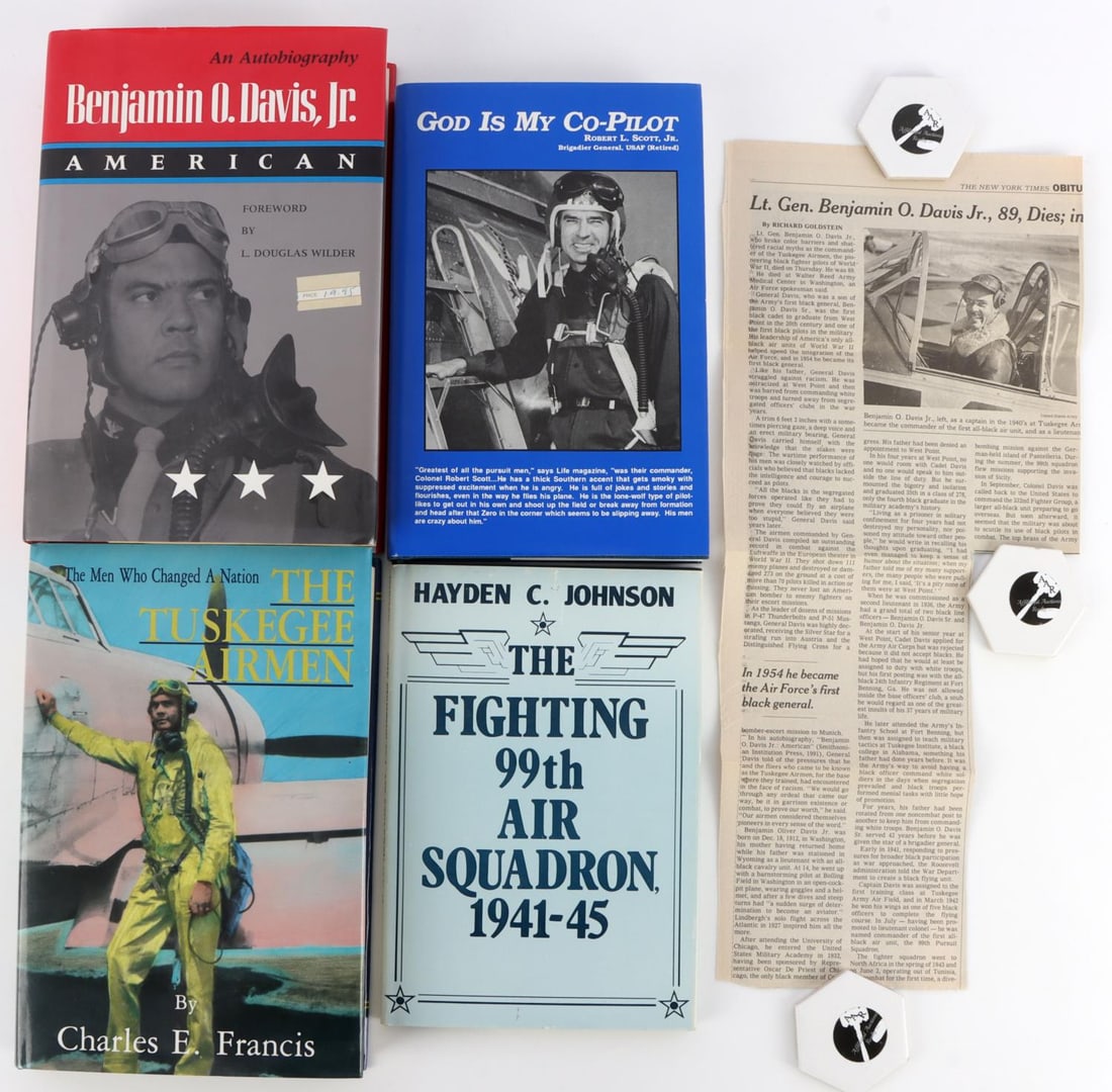 ROBERT L. SCOTT CHUCK DRYDEN HJAYDEN JOHNSON: Signed books, God Is My Co Pilot Robert Scott, Tuskegee Airman Ben Davis, Benjamin O. Davis Chuck Dryden. All in very good, original condition.
