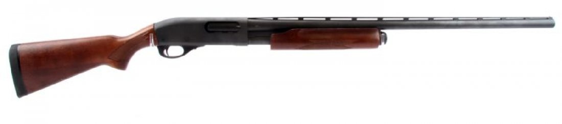 REMINGTON 870 EXPRESS MAGNUM 12 GAUGE PUMP: Remington 870 Express Magnum 12 gauge pump action 12 gauge shotgun. 27 1/2 inch vent rib barrel, chambered for 2 3/4 or 3 inch shells. Matte black finish, with wood stock. Bore is bright and clean, fi