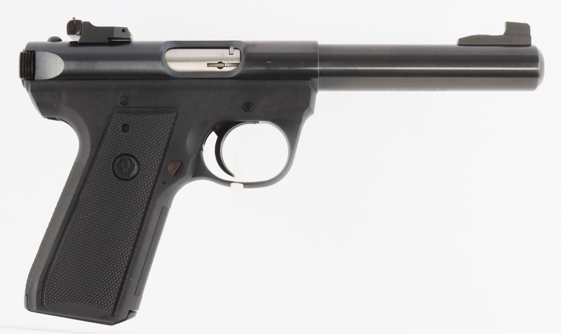 RUGER TARGET MODEL MK III 22LR SEMI AUTO HANDGUN: Ruger MKII semi-automatic rimfire handgun. Includes two (2) magazines and hard case. Very good condition. Functions without issue. Bore is bright and clear. FFL required for transfer. No international
