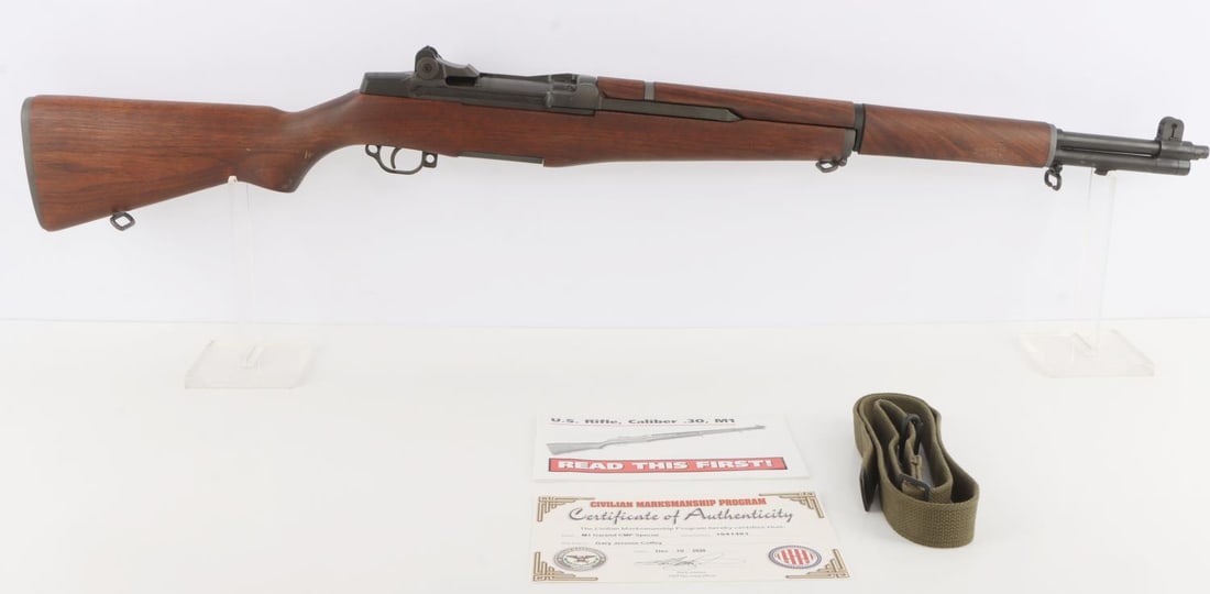 CMP M1 GARAND 30-06 SEMI AUTO RIFLE SPRINGFIELD: Special grade U.S. Rifle, Caliber .30, M1, Springfield Armory. Serial number indicates 1942 manufacture. Includes carry sling, Civilian Marksmanship Program COA, hard case and manual. Excellent condit