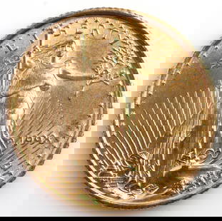 GOLD 1/10 OZT AMERICAN EAGLE BU COIN: Brilliant uncirculated. This lot has a reserve.