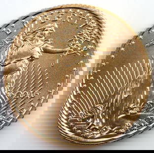 1/10TH AMERICAN GOLD EAGLE GOLD COIN: Brilliant uncirculated, electronically tested. Purchased through refiner. This lot has a reserve.