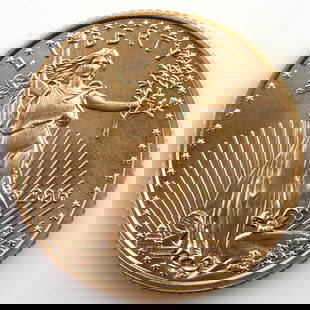 1/10TH AMERICAN GOLD EAGLE GOLD COIN: Brilliant uncirculated, electronically tested. Purchased through refiner. This lot has a reserve.