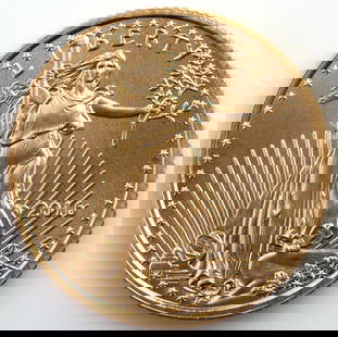 1/10TH AMERICAN GOLD EAGLE GOLD COIN: Brilliant uncirculated, electronically tested. Purchased through refiner. This lot has a reserve.