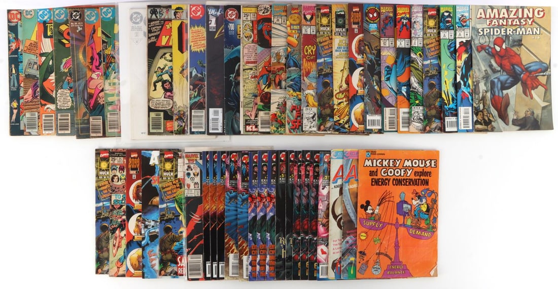 50 ASSORTED COMICS DC MARVEL 1960S THROUGH 2010S: Lot of fifty (50) comic books. DC and Marvel 1960s through 2010s, mostly 90s. Very good condition. Includes #1 The Superman Family 171 #2 The Saga of the Swamp Thing 1 #3 X-Men 30 #4 The Uncanny X-Men