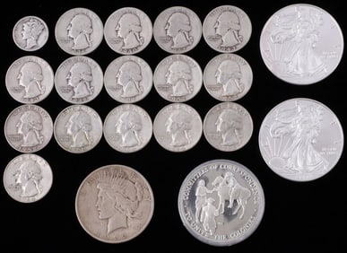 COIN COLLECTION PEACE 90% SILVER EAGLE LOT