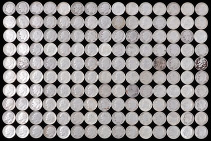 $15 FACE VALUE 90% SILVER ROOSEVELT DIME LOT