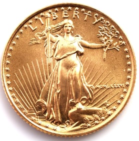 GOLD 1/10 OZT AMERICAN EAGLE BU COIN