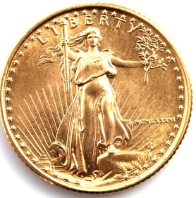 GOLD 1/10 OZT AMERICAN EAGLE BU COIN