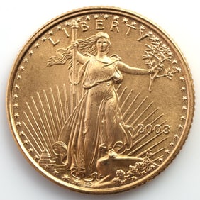 2002 GOLD 1/10 OZT OUNCE AMERICAN EAGLE BU COIN