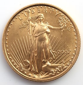 2007 GOLD 1/10 OZT OUNCE AMERICAN EAGLE BU COIN