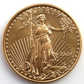 2008 GOLD 1/10 OUNCE OZT AMERICAN EAGLE BU COIN