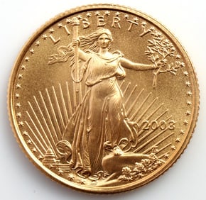 2008 GOLD 1/10 OZT OUNCE AMERICAN EAGLE BU COIN