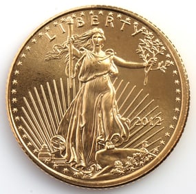 2012 GOLD 1/10 OZT OUNCE AMERICAN EAGLE BU COIN