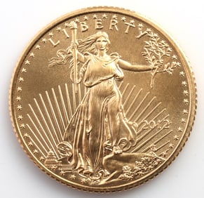 2012 GOLD 1/10 OZT OUNCE AMERICAN EAGLE BU COIN
