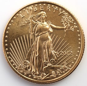 2012 GOLD 1/10 OZT OUNCE AMERICAN EAGLE BU COIN