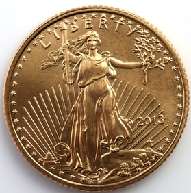 2013 GOLD 1/10 OZT AMERICAN EAGLE BU COIN