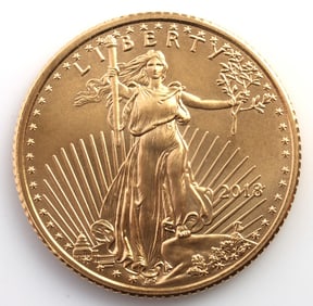 2018 GOLD 1/10 OZT OUNCE AMERICAN EAGLE BU COIN