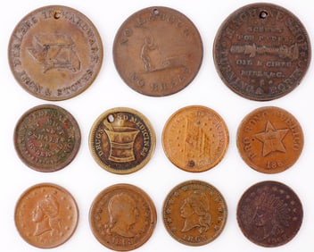 CIVIL WAR HARD TIMES TOKEN LOT OF 11
