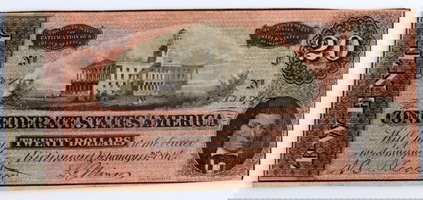 CONFEDERATE STATES BANKNOTE CS-51 UNCIRCULATED