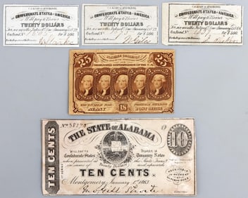 CONFEDERATE STATES FRACTIONAL BANKNOTE LOT