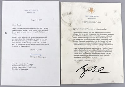 GEORGE BUSH SR. & HENRY KISSINGER SIGNED LETTERS