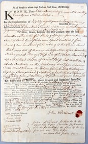 18TH CENTURY CANADIAN LAND GRANT NOVA SCOTIA 1762