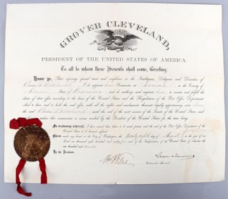 SIGNED GROVER CLEVELAND POSTAL APPOINTMENT
