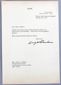 DWIGHT EISENHOWER IKE SIGNED LETTER AUTOGRAPH