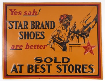 VINTAGE TIN SIGN STAR BRAND SHOES ARE BETTER