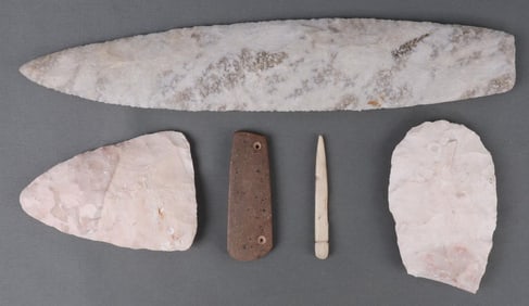 NATIVE AMERICAN STONE ARTIFACTS LOT OF 5