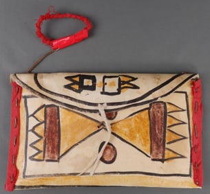 NATIVE AMERICAN INDIAN PARFLECHE ENVELOPE POUCH