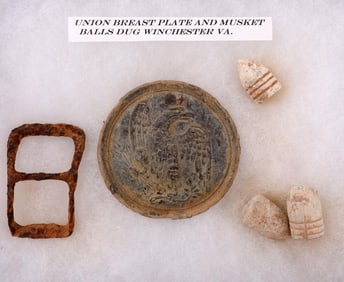 DUG WINCHESTER VA. UNION BREASTPLATE 8 MINNIE BALL