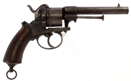 ENGRAVED LEFAUCHEUX 9MM PINFIRE REVOLVER DA