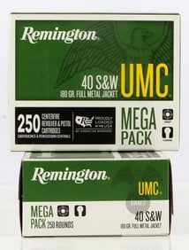 500 RDS 40 S&W REMINGTON FMJ PISTOL AMMUNITION